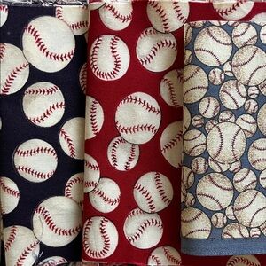 Baseball Print Fabric Bundle Softball Scraps